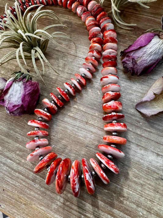 NFR Collection Necklace – 5mm Sterling Silver Pearls with Graduated Spiny Oyster 37"