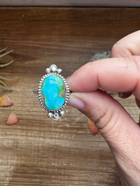 Ring- size 9 - Sonoran Gold Turquoise & Sterling Silver