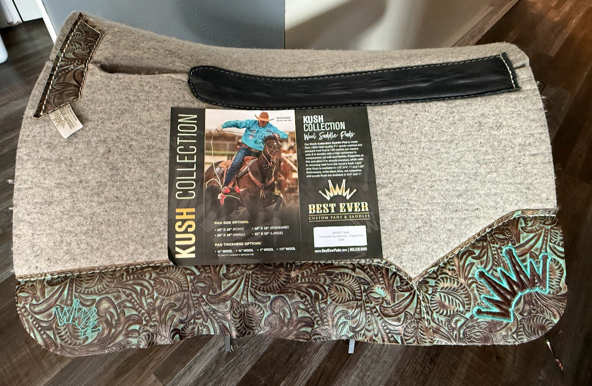 28x28 1" Kush Gray Wool Saddle Pad