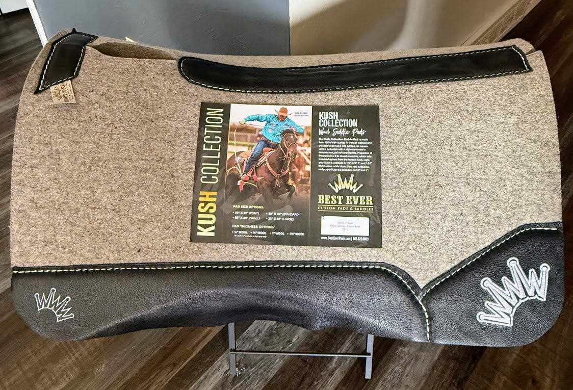 32x32 1" Kush Gray Wool Saddle Pad