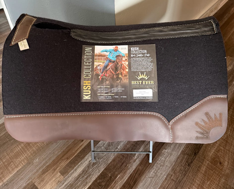 32x32 1" Kush Black Wool Saddle Pad