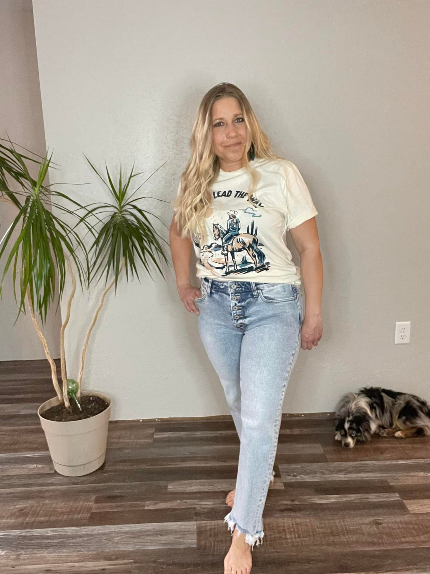 High Rise Slim Straight Leg