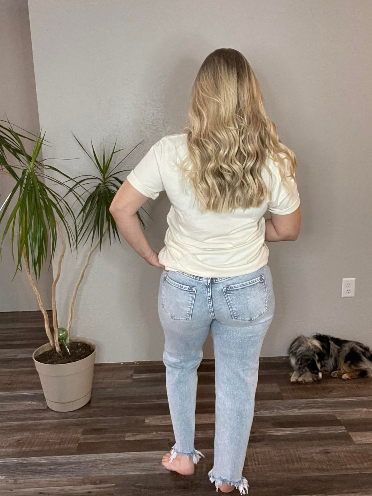 High Rise Slim Straight Leg