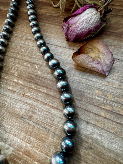 NFR Collection Necklace – Graduated Sterling Silver Pearls 6mm to 16mm 51”