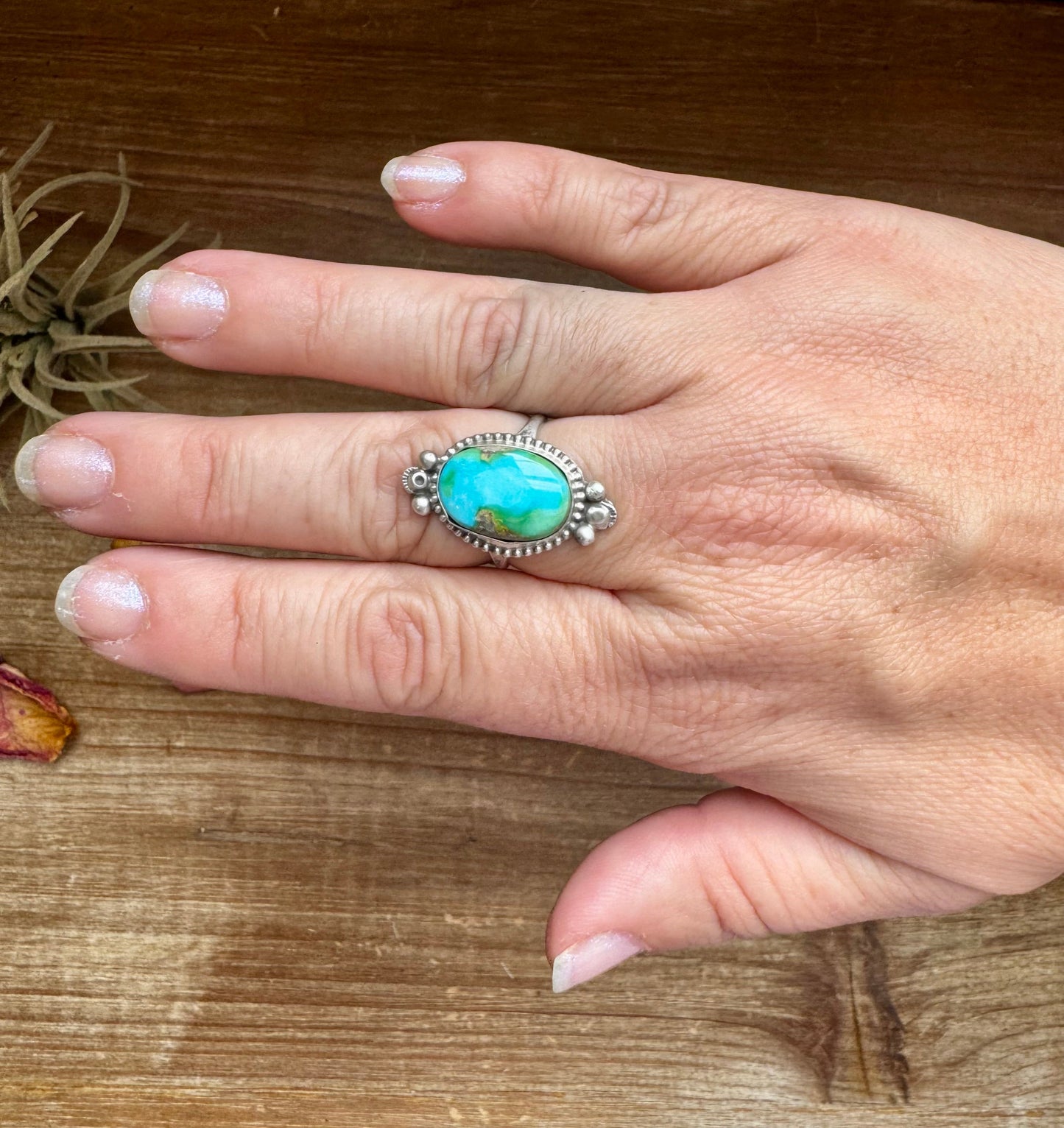 Ring- size 9 - Sonoran Gold Turquoise & Sterling Silver