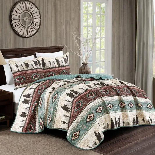 Cowboy Aztec Quilt Set