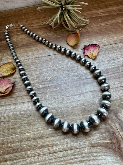 20 1/2 inch 8 to 14 mm Sterling Silver Pearls Necklace