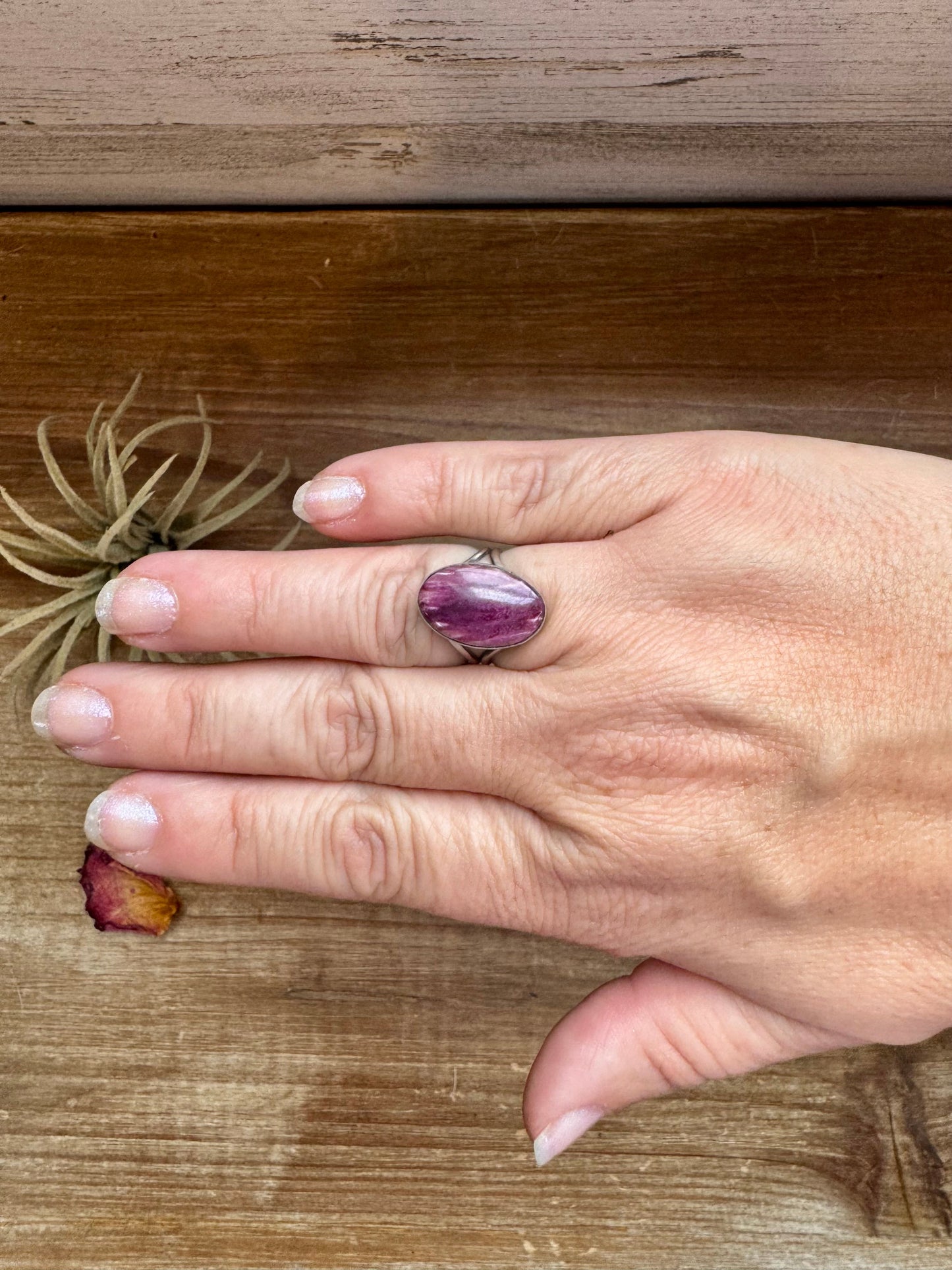 Ring - Size 6 -Purple Spiny & Sterling Silver
