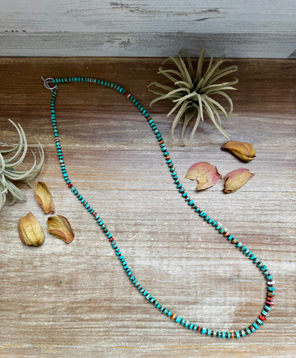 33” Graduated Turquoise & Spiny Oyster Necklace