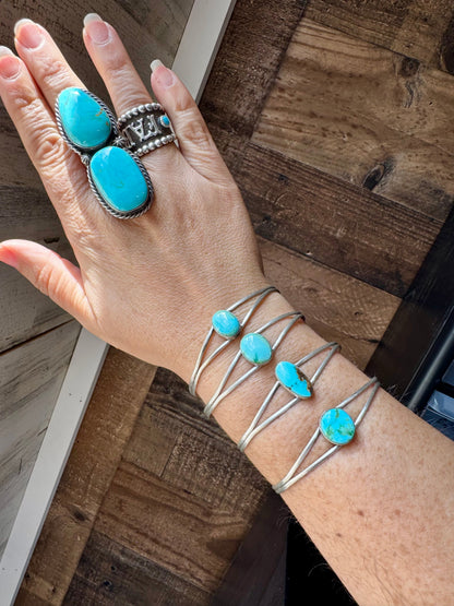 Sonoran Gold Turquoise Cuff – Sterling Silver – Native Made – Made in USA