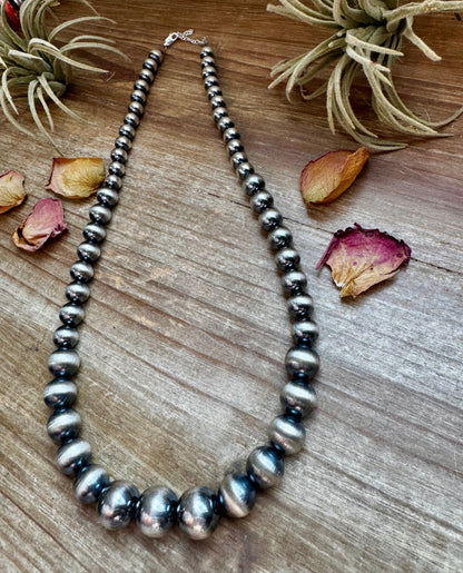 20 1/2 inch 8 to 14 mm Sterling Silver Pearls Necklace