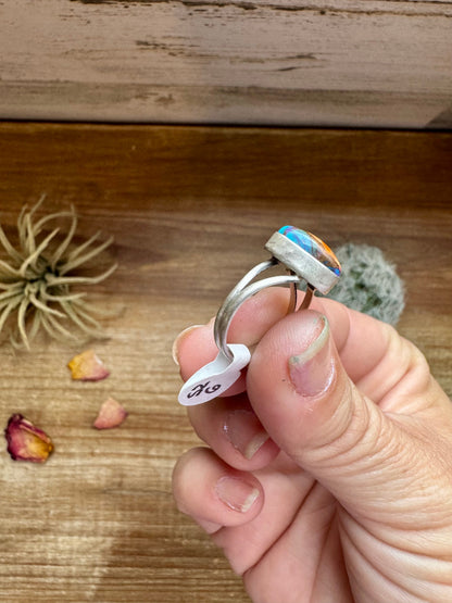 Heart Ring - Size 6 1/2 -Dahlia ring and sterling silver