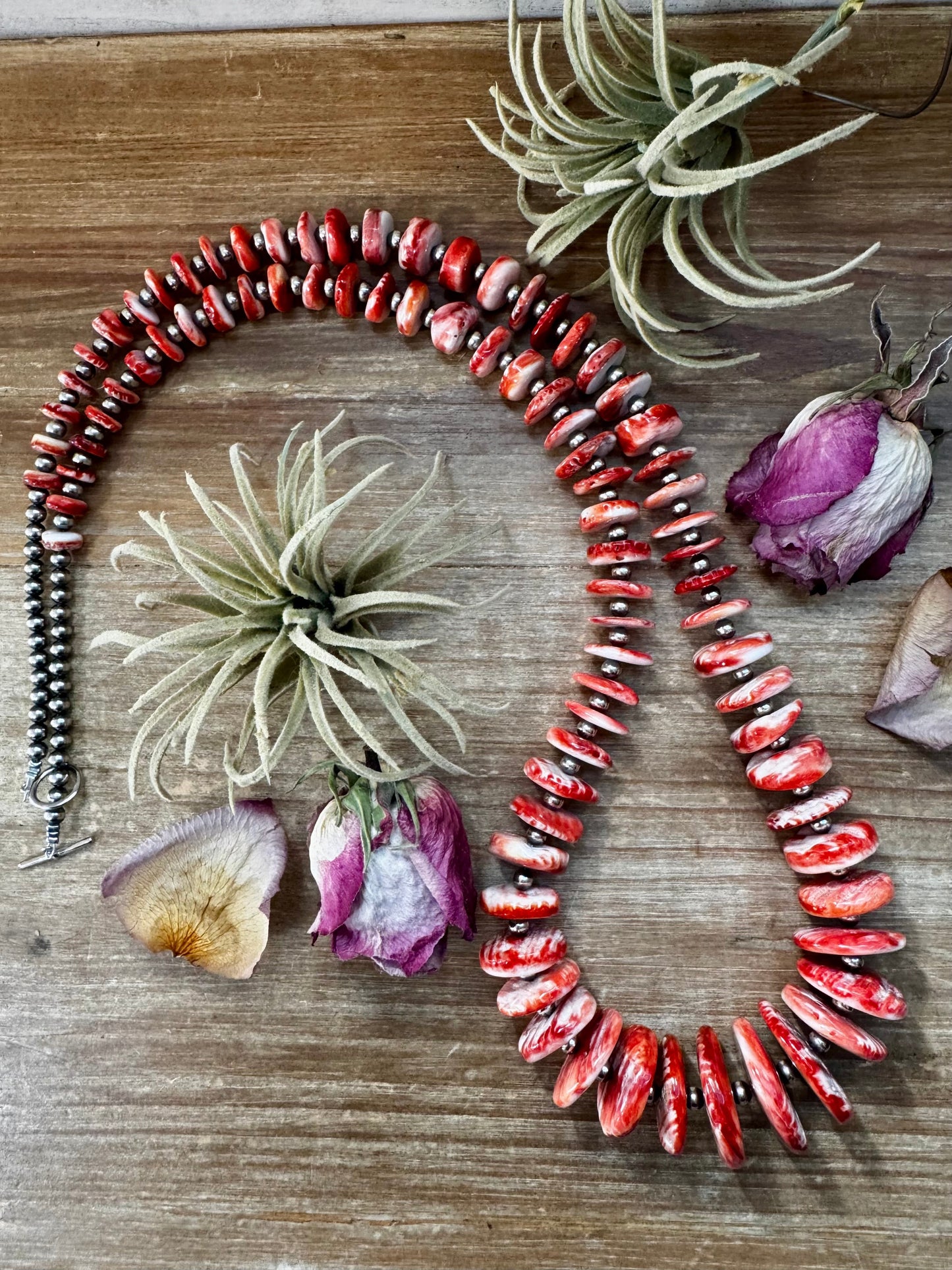 NFR Collection Necklace – 5mm Sterling Silver Pearls with Graduated Spiny Oyster 37"