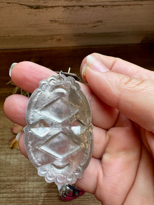 Sterling Silver Dangle Earrings – Native Made by Leander & Rhonda Largo, USA