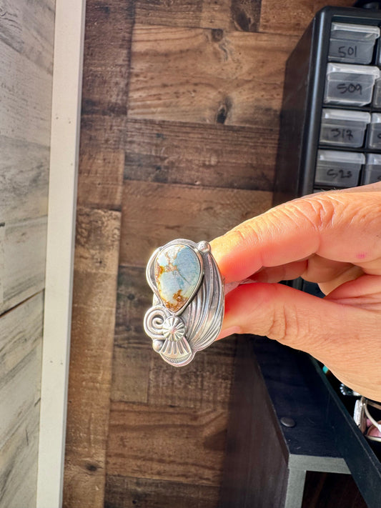 Golden Hill Turquoise Sterling Silver Ring – Size 9.5, One of a Kind