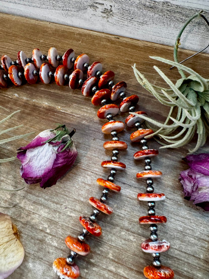 NFR Collection Necklace – 6mm Sterling Silver Pearls with 16mm Spiny Oyster – 38"