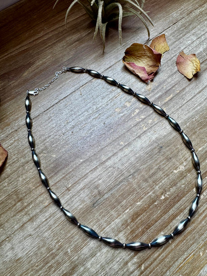 17 inch Torpedo Sterling Silver Pearls