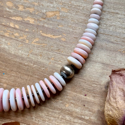 Pink Conch & Black Hematite Necklace – 23.5” –