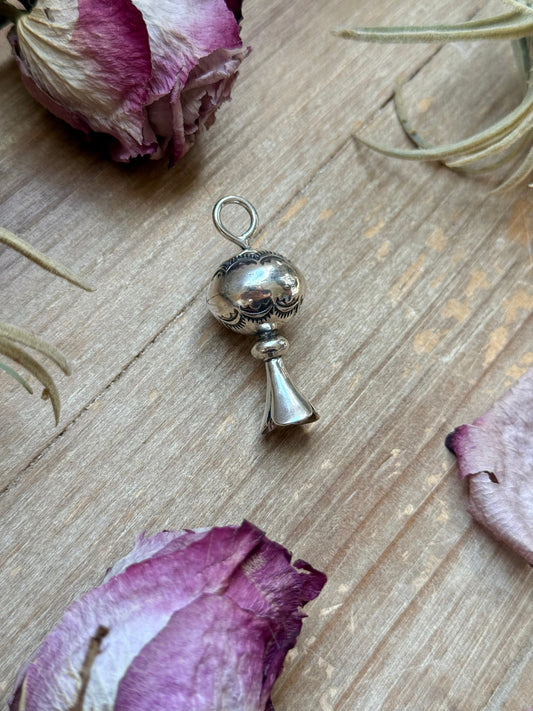 Sterling Silver Fancy Sun Ray Blossom Pendant – Hand Milled by Jason Ogg