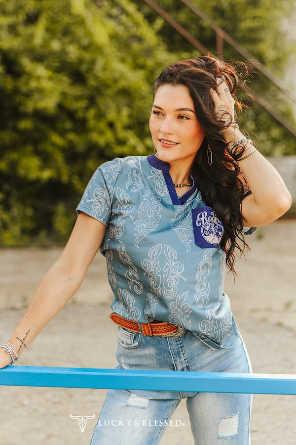 Denim Blue Boot Stitch