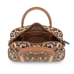 Wrangler Whipstitch Collection Mini Satchel/Crossbody Bag - Leopard