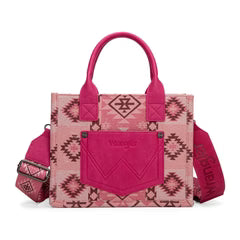Wrangler Aztec Pattern Dual Sided Print -Tote/Crossbody -Pink