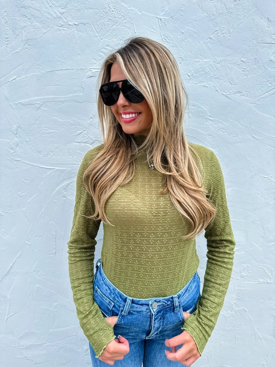 Olive Lace Top